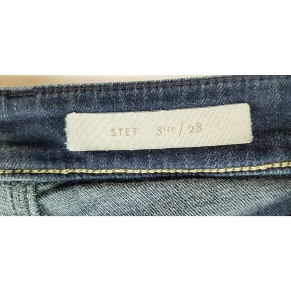 Pilcro And The Letter Press Size 28X28 Women's STET Blue Denim Jeans Back Logo - Picture 4 of 12